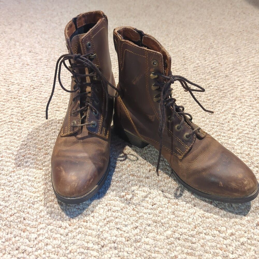 Ariat Heritage Lacer Boots Womens 8C Brown Leather Distressed Work Western